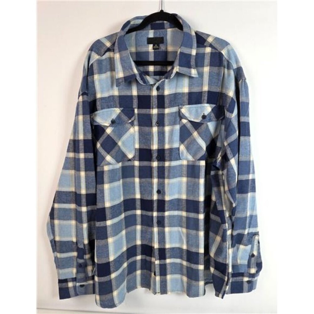 Steve’s Jeans Men’s Big & Tall 4X Blue Plaid Button Down Shirt Pockets